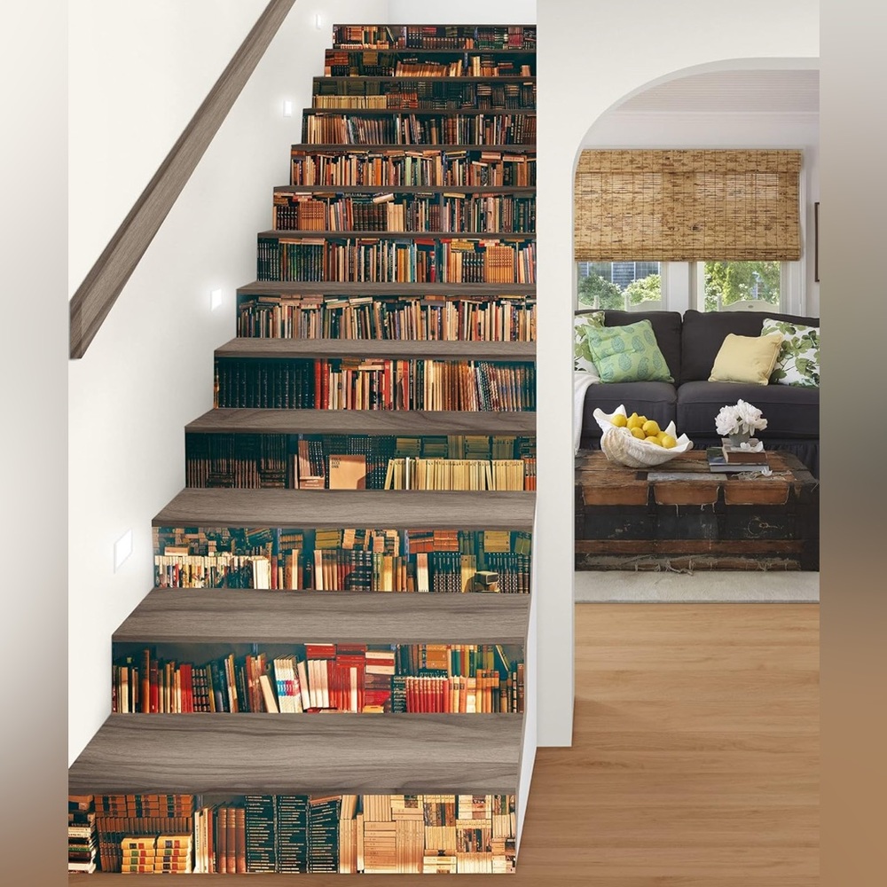 🌟BOGO 50% off🌟 Staircase book library Pattern Self-Adhesive Contact Paper